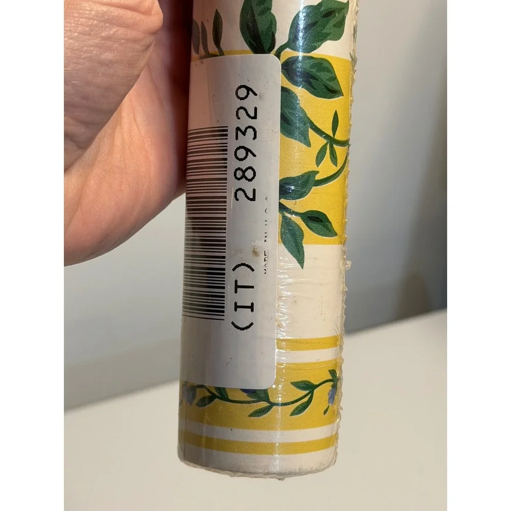 VTG Longaberger Wallpaper Border Yellow Rose Trellis Floral Prepasted 5yd 289329